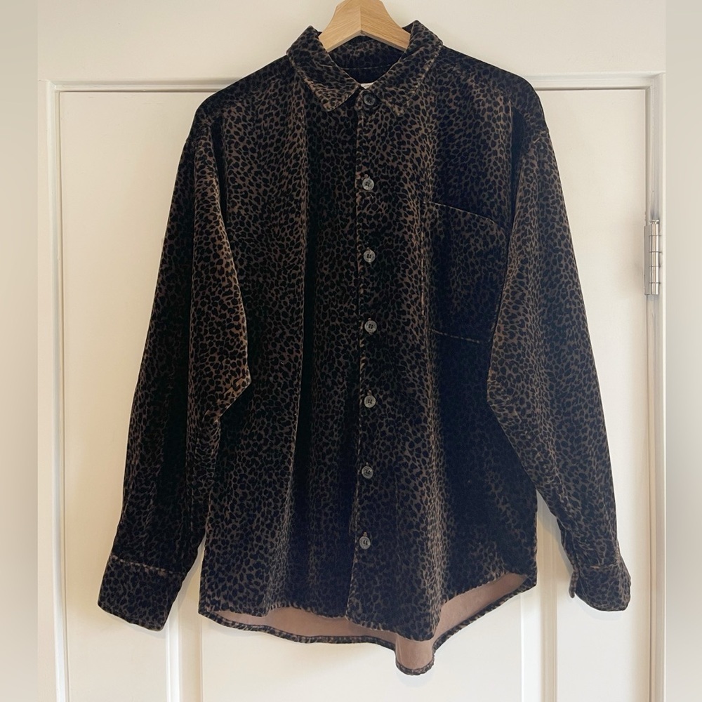 Vintage True Grit Velvet Animal Print Shirt - S